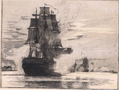 الأسطول البريطاني يمر عبر الدردنيل عام 1807 م بواسطة تشارلز ويليام ويلي